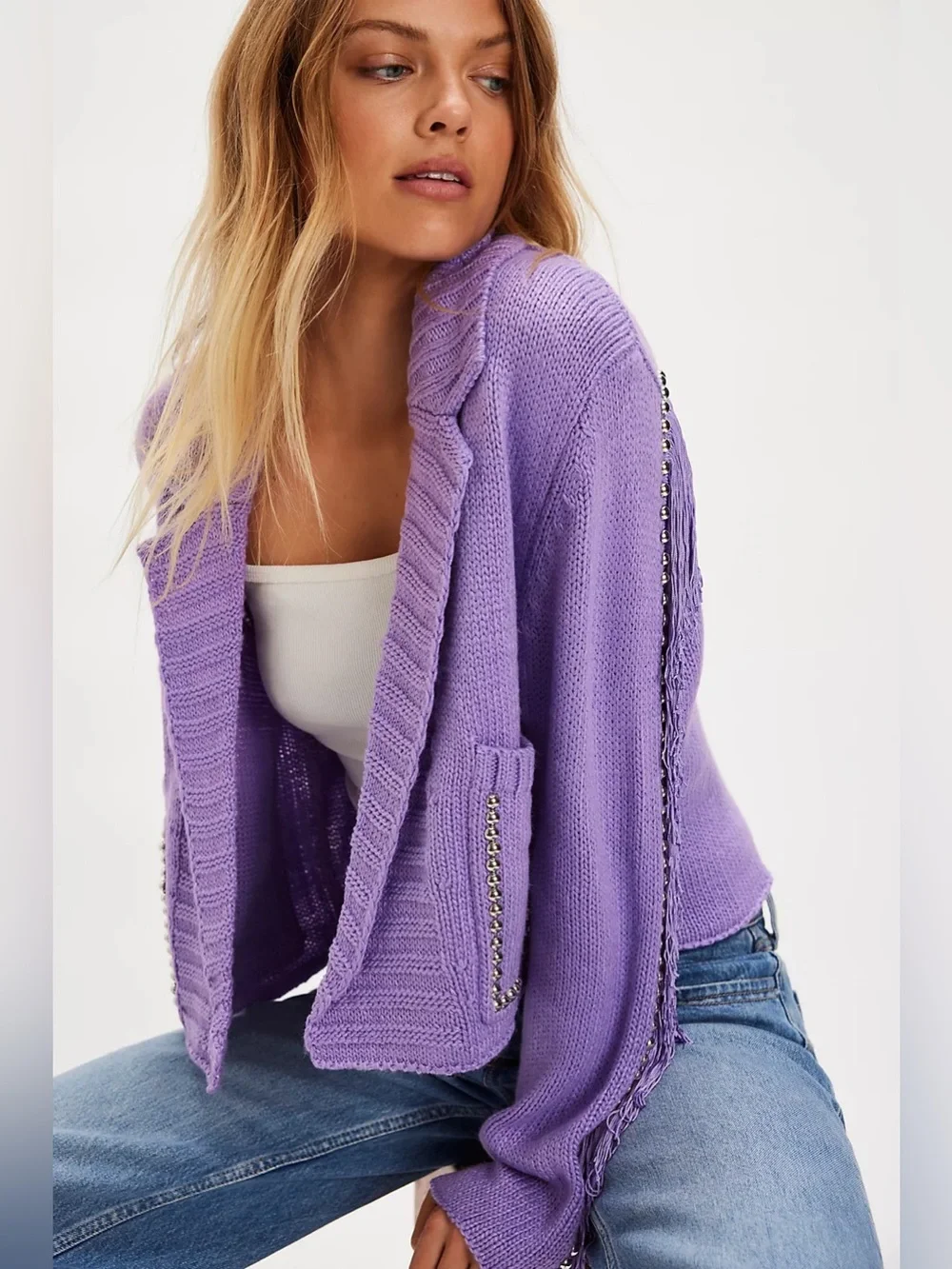 Understated Leather Cropped Rodeo Trench Sweater